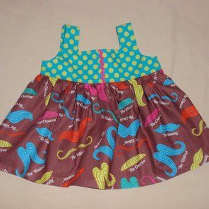 Boutique Blessed Originals Girls Top Cotton Mustache Sleeveless Sz 2t